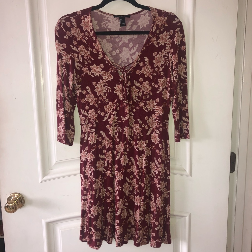 Floral laced up skater dress